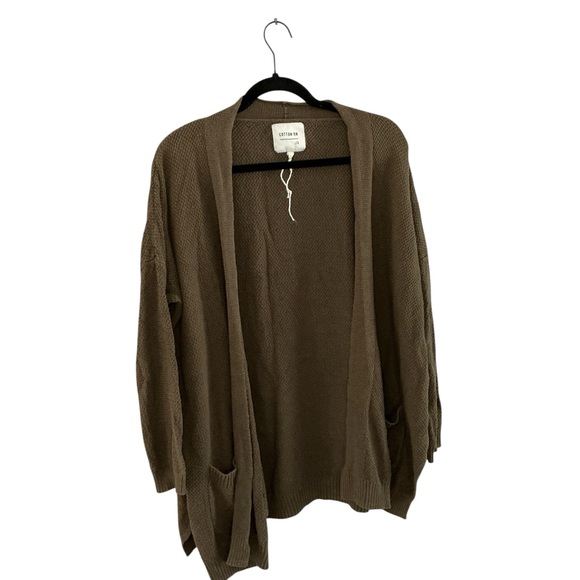 Cotton On Olive Green Open-Front Cardigan - Picture 1 of 4